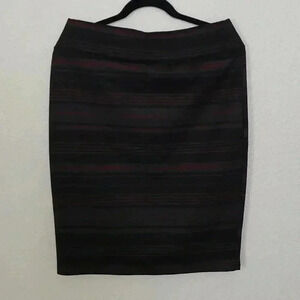 Joe B Black/Grey Striped Pencil Skirt